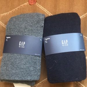 Gap Kids Girls Cotton Tights Gray Blue M L